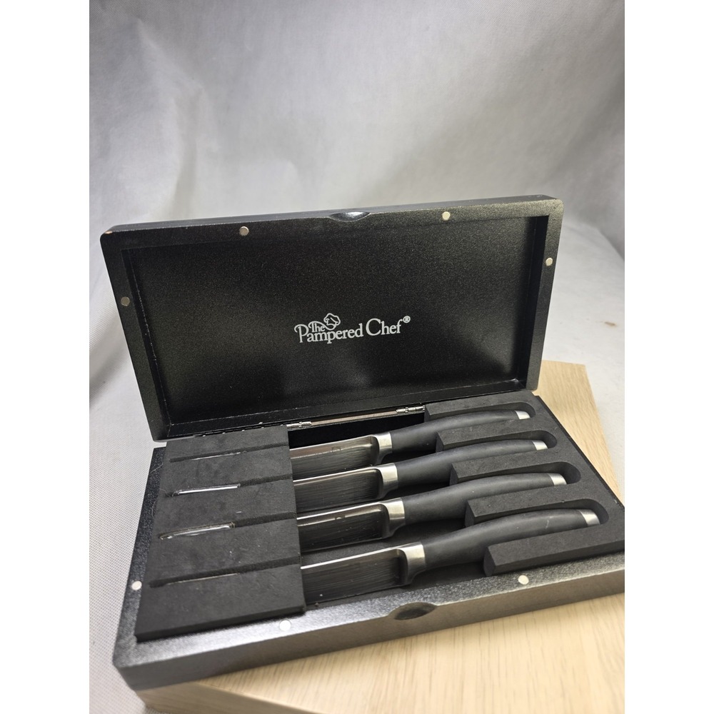 Pampered Chef Forged Steak Knife Cutlery 4.75" Blade Steak Knife Lot Of 4